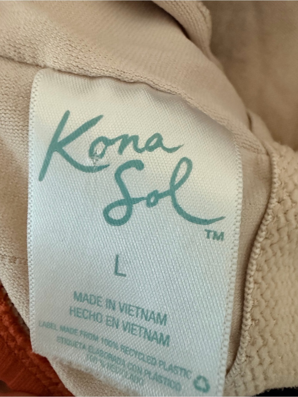 Kona Sol Ribbed One-Piece Swimsuit in Rust - Picture 5 of 6